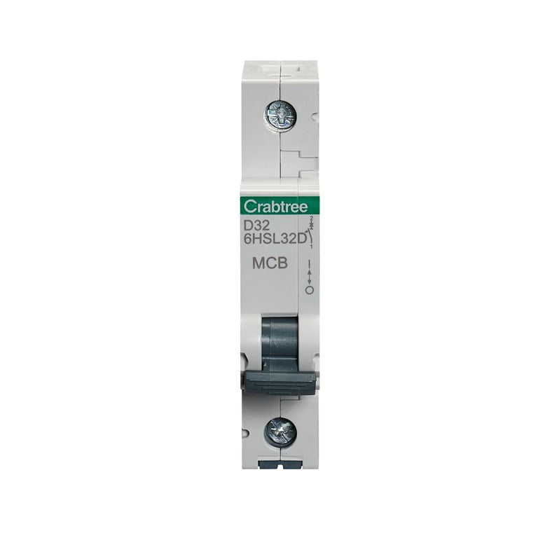 Crabtree Loadstar 32A SP MCB Type D 10kA 6HSL32D