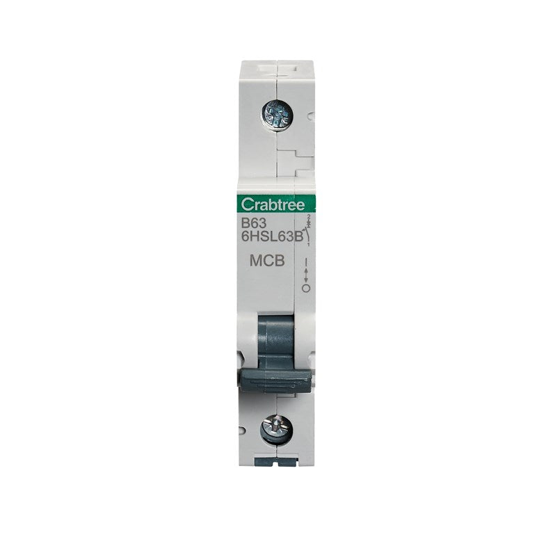 Crabtree Loadstar 63A SP MCB Type B 10kA 6HSL63B
