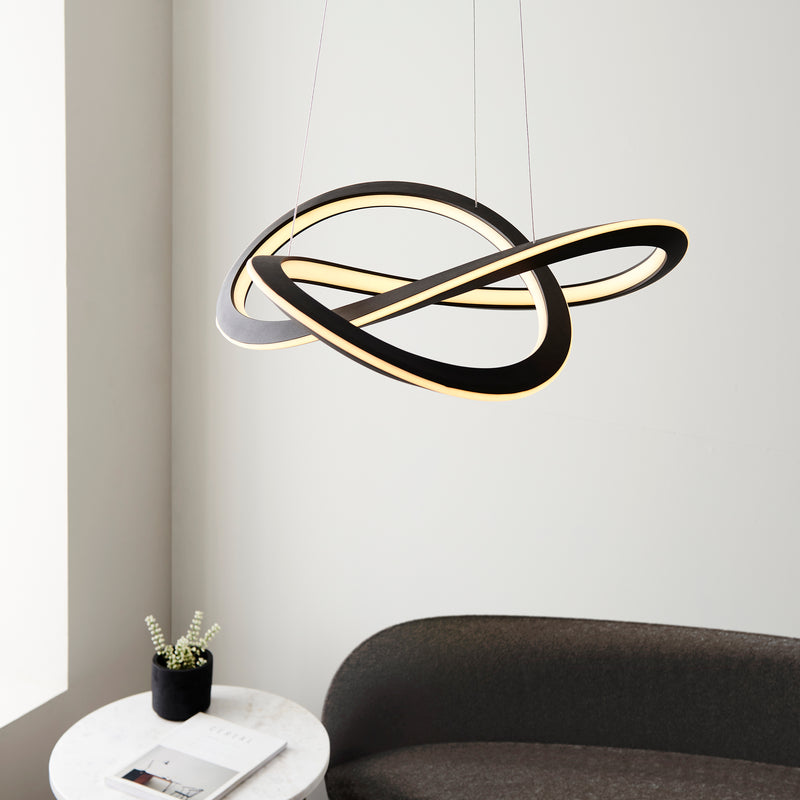 Lightologist Textured black & white silicone Single Pendant Light