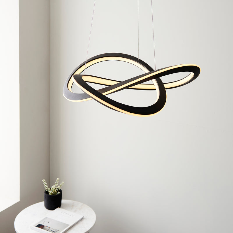 Lightologist Textured black & white silicone Single Pendant Light