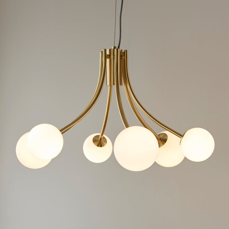 Endon Bloom 6 light Satin Brass Pendant Light 92217