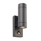 Saxby Lighting Palin PIR 2lt Wall IP44 - Anthracite Grey 94793