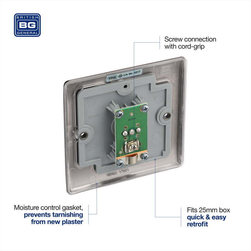 BG Nexus Metal Black Nickel Co-axial Socket NBN60