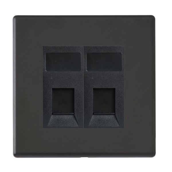 Hamilton Hartland G2 Matt Black 2g RJ45 CAT6 Unshielded Outlet BL 7G2MB2J45-C6B