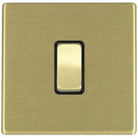 Hamilton Hartland G2 Satin Brass 1 Gang 10AX Intermediate Switch with Satin Brass Rocker and Black Surround 7G22R31SB-B