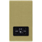 Hamilton Hartland G2 Satin Brass Dual Voltage Shaver Socket with Black Insert 7G22SHSB