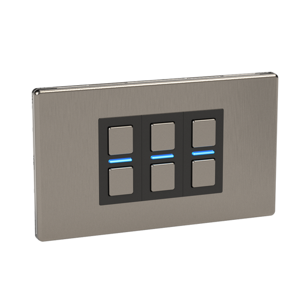 Lightwave Smart Dimmer 3 Gang Stainless Steel LP23