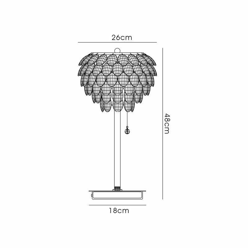 Lightologist Conifer Table Lamp, 2 Light E14, Antique Brass/Crystal