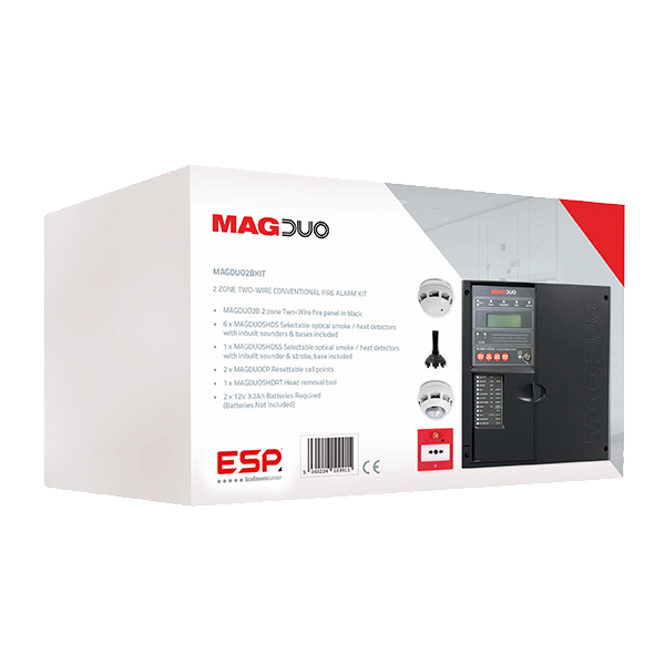 ESP 2 Zone 2 Wire Fire Panel Kit Black MAGDUO2BKIT