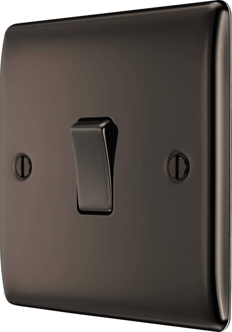 BG Nexus Metal Black Nickel 1G 2W Light Switch NBN12