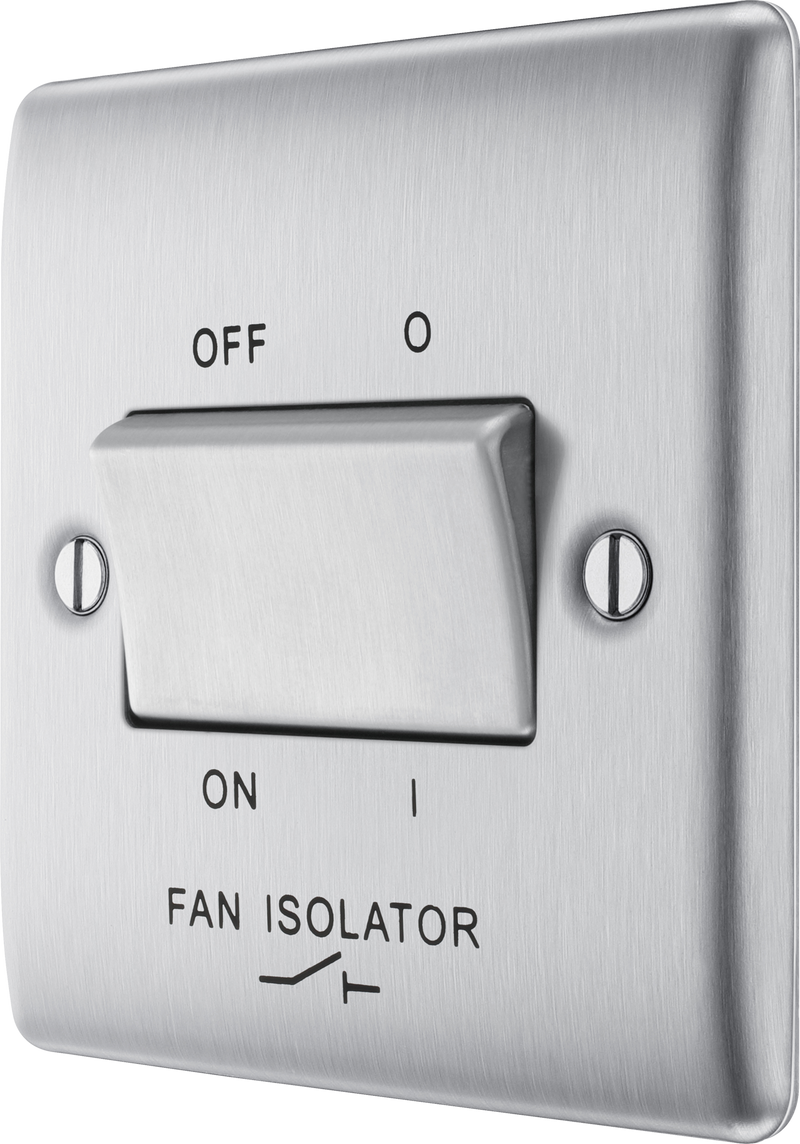 BG Nexus Metal Brushed Steel Fan Isolator Switch NBS15