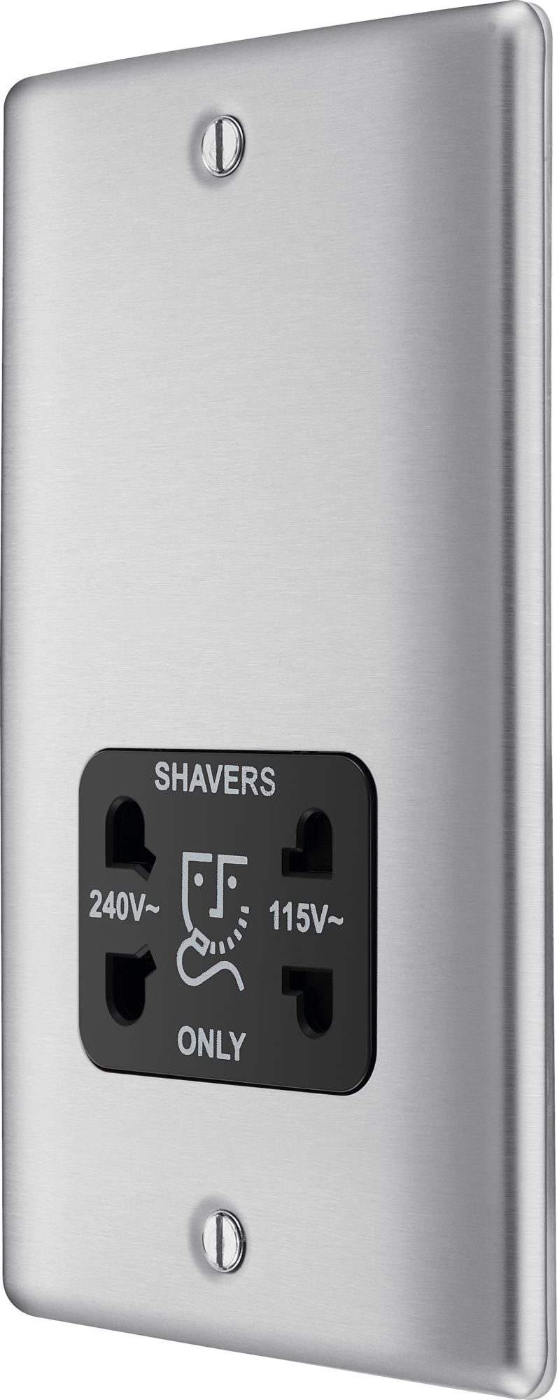 BG Nexus Metal Brushed Steel Shaver Socket NBS20B