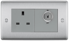 BG Nexus Brushed Steel 13 Amp Double Pole Key Controlled Socket NBSKYSWSG