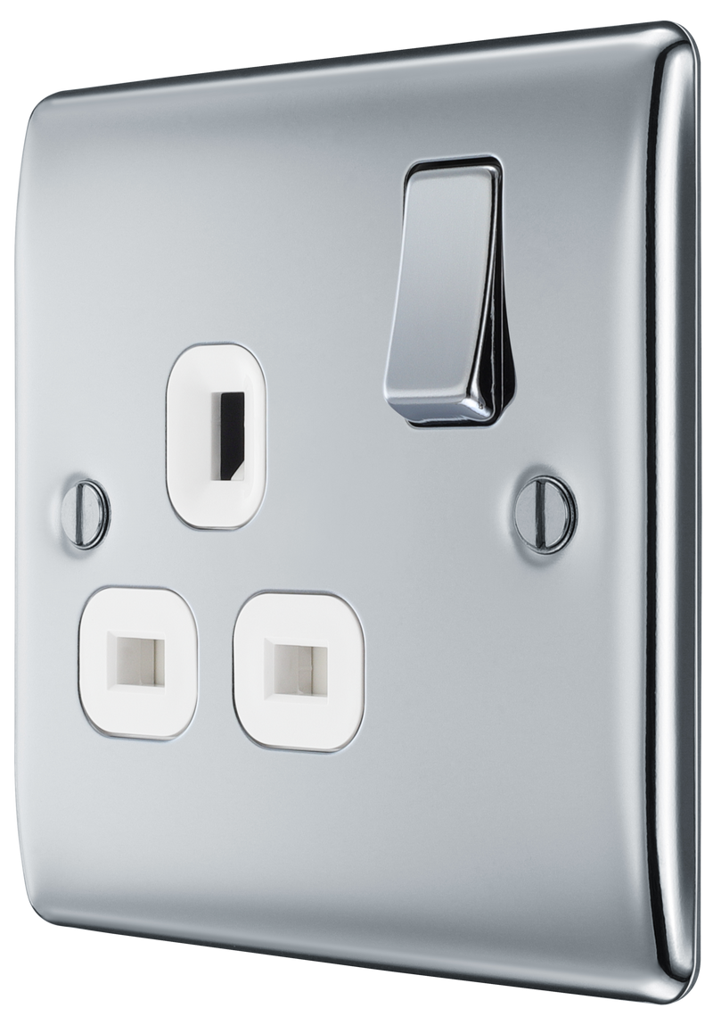 BG Nexus Metal Polished Chrome 13A Single Socket NPC21W