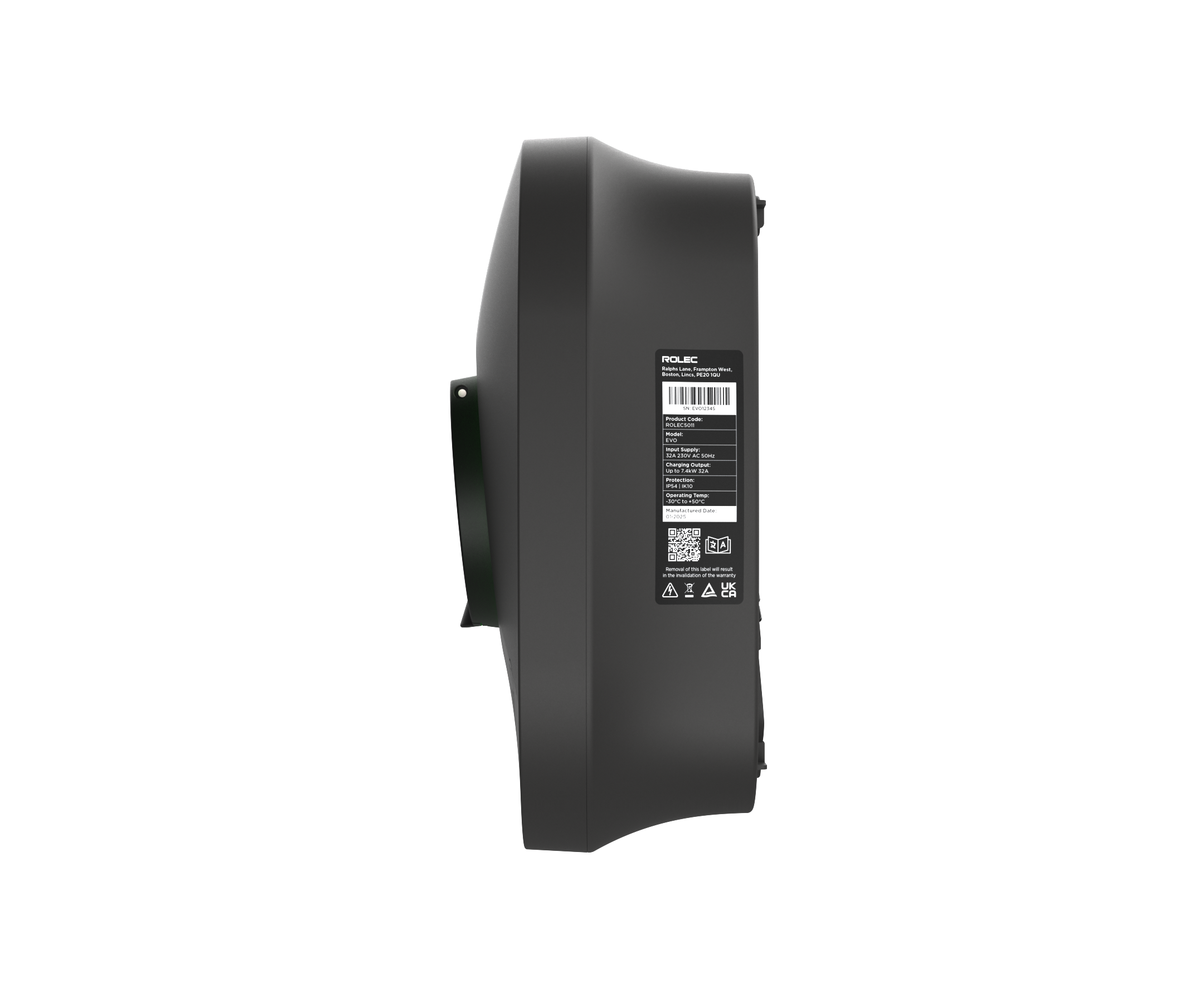 Rolec EVO 7.4kW Smart Intelligent EV Charger Single Phase Untethered Type 2 IP54 - ROLEC5011