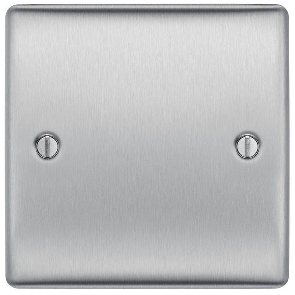 BG Nexus Metal Brushed Steel Single Blank Plate NBS94