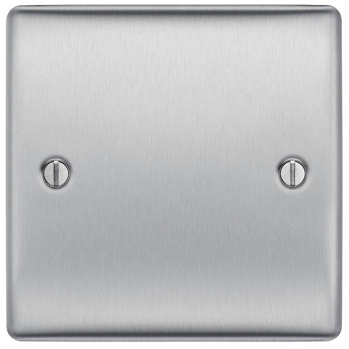 BG Nexus Metal Brushed Steel Single Blank Plate NBS94