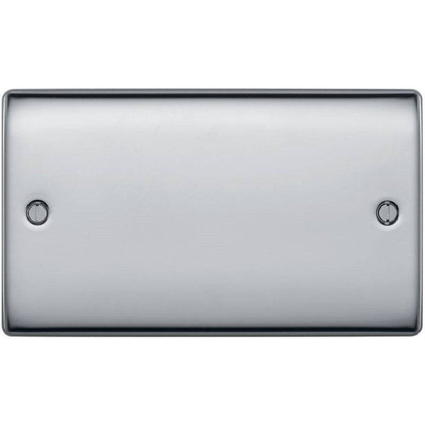 BG Nexus Metal Polished Chrome Double Blank Plate NPC95