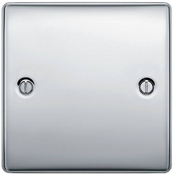 BG Nexus Metal Polished Chrome Single Blank Plate NPC94