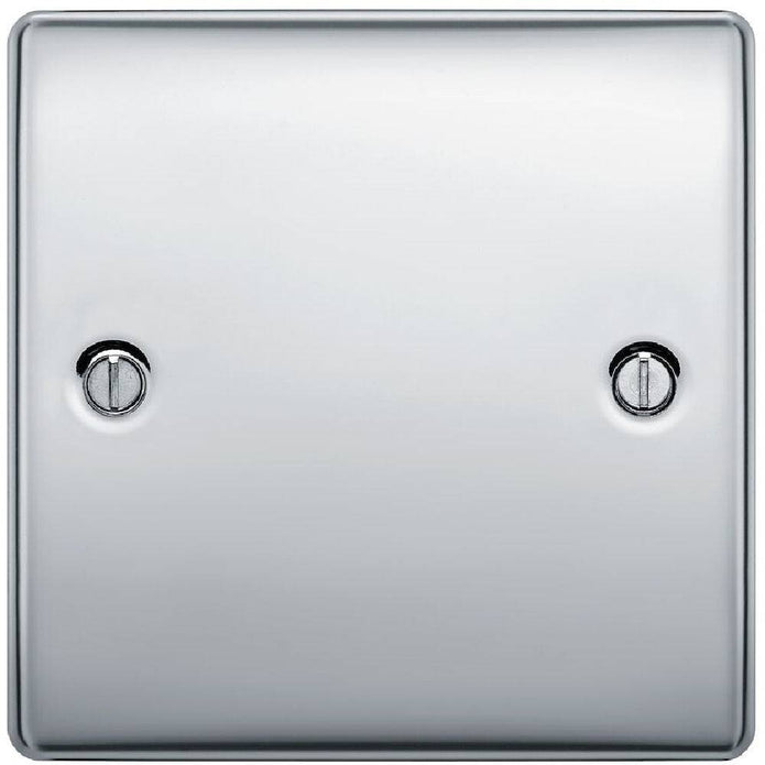 BG Nexus Metal Polished Chrome Single Blank Plate NPC94