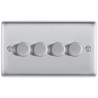 BG Nexus Metal Brushed Steel 4G Dimmer Switch NBS84
