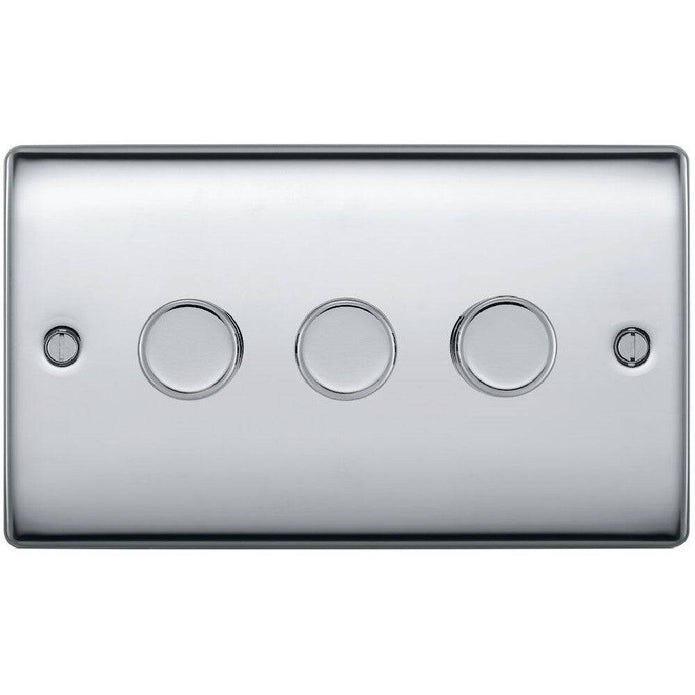 BG Nexus Metal Polished Chrome 3G Dimmer Switch NPC83