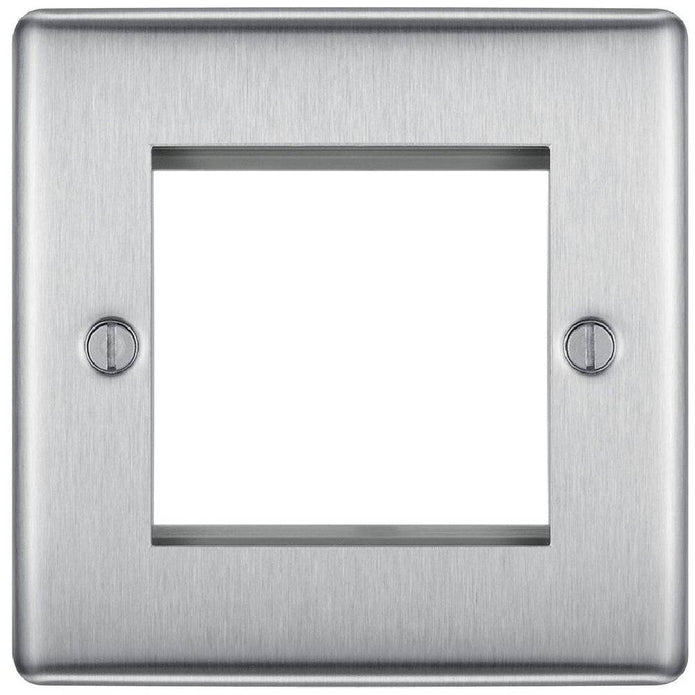 BG Nexus Metal Brushed Steel 2G Euro Plate NBSEMS2