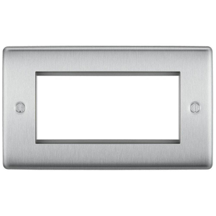 BG Nexus Metal Brushed Steel 4G Euro Plate NBSEMR4