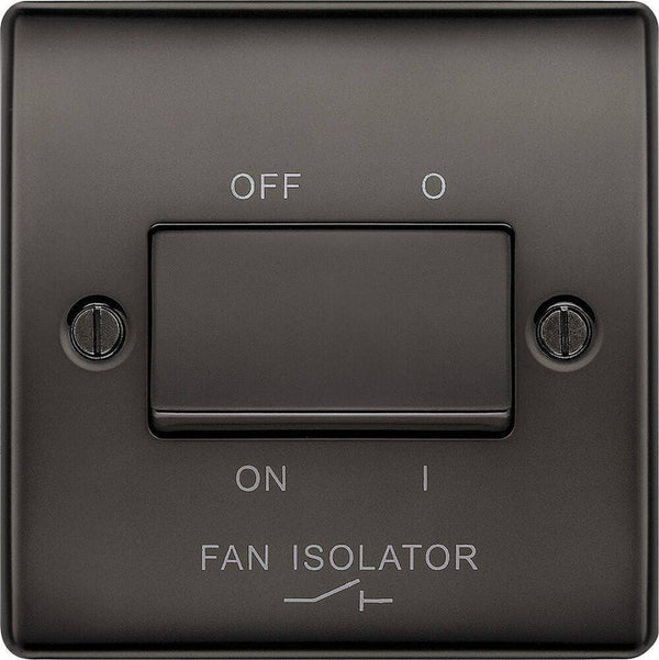 BG Nexus Metal Black Nickel Fan Isolator Switch NBN15