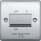 BG Nexus Metal Polished Chrome Fan Isolator Switch NPC15
