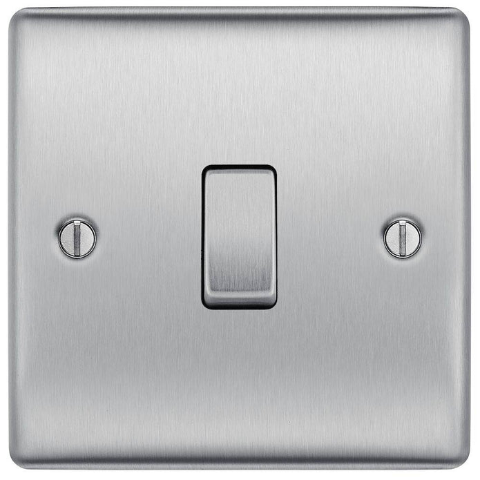 BG Nexus Metal Brushed Steel Intermediate Light Switch NBS13