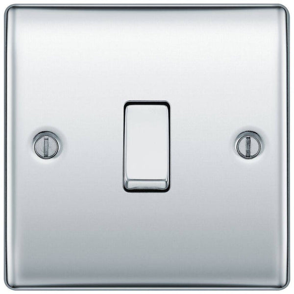 BG Nexus Metal Polished Chrome Intermediate Light Switch NPC13