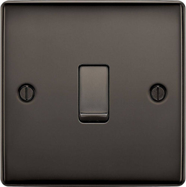 BG Nexus Metal Black Nickel 1G 2W Light Switch NBN12