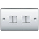 BG Nexus Metal Polished Chrome 4G 2W Light Switch NPC44
