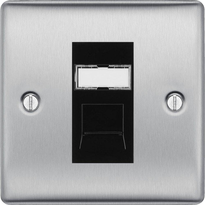 BG Nexus Metal Brushed Steel Single Rj45 Telephone Socket NBSRJ451 ...