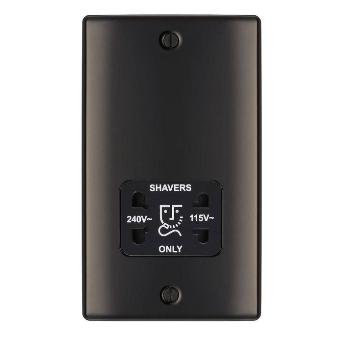 BG Nexus Metal Black Nickel Shaver Socket NBN20B