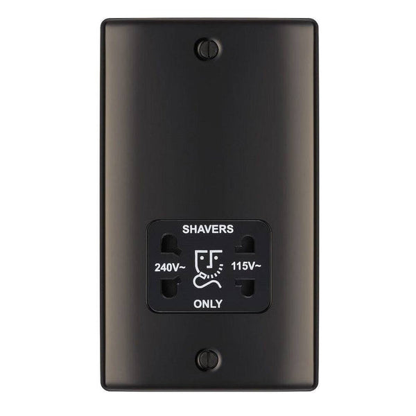 BG Nexus Metal Black Nickel Shaver Socket NBN20B