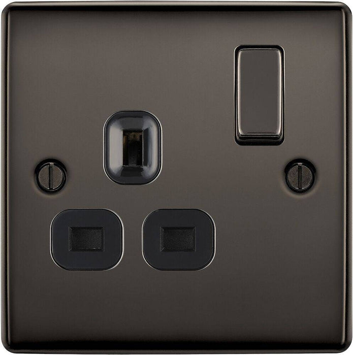 BG Nexus Metal Black Nickel 13A Single Socket NBN21B