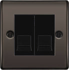 BG Nexus Metal Black Nickel Double Master Telephone Socket NBNBTM2B