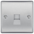 BG Nexus Metal Brushed Steel Single Master Telephone Socket NBSBTM1