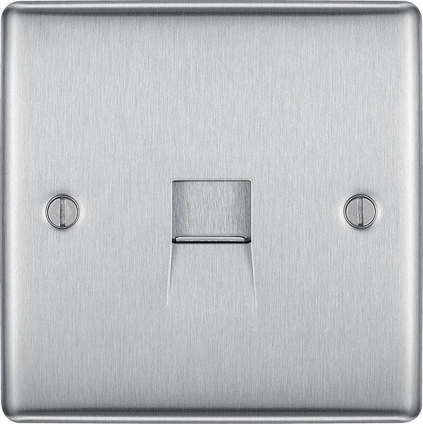 BG Nexus Metal Brushed Steel Secondary Telephone Socket NBSBTS1