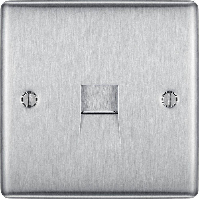 BG Nexus Metal Brushed Steel Secondary Telephone Socket NBSBTS1