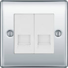 BG Nexus Metal Polished Chrome Double Master Telephone Socket NPCBTM2W