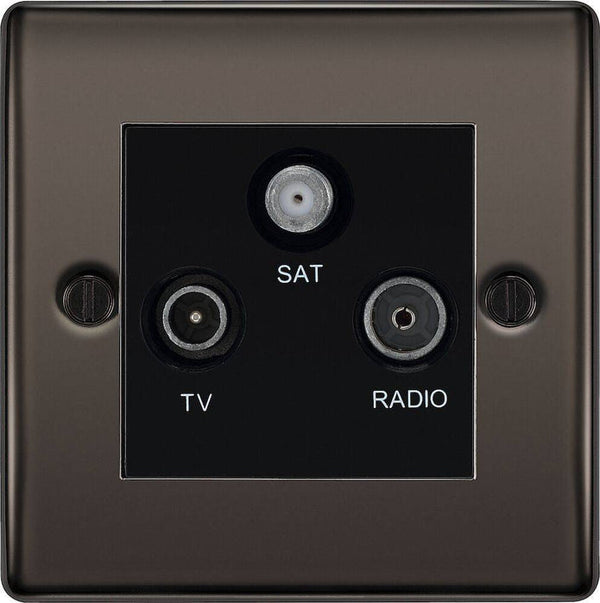 BG Nexus Metal Black Nickel TV/FM/SAT Socket NBN67B