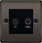 BG Nexus Metal Black Nickel TV & FM Socket NBN66B