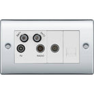 BG Nexus Metal Polished Chrome Combination TV Socket NPC69W