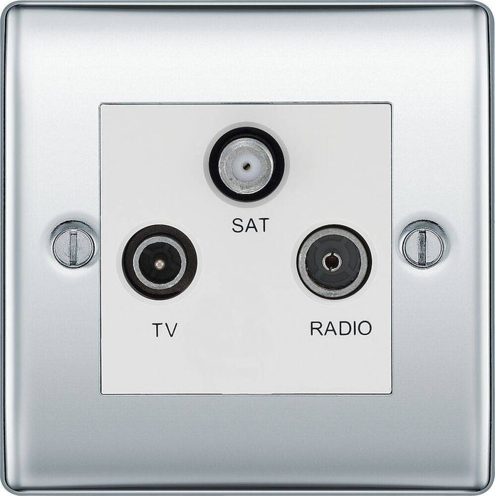 BG Nexus Metal Polished Chrome TV/FM/SAT Socket NPC67W