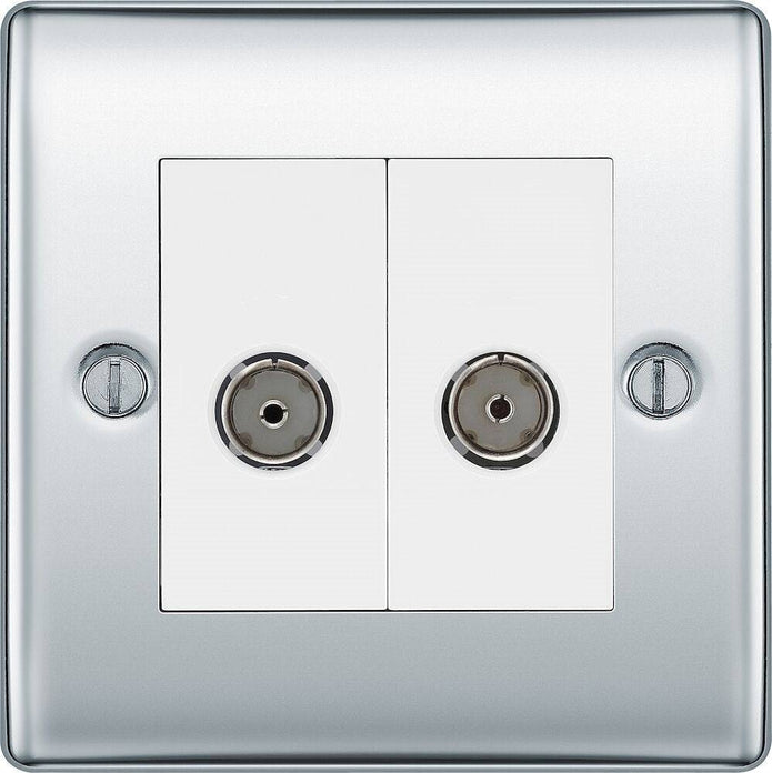 BG Nexus Metal Polished Chrome TV & FM Socket NPC66