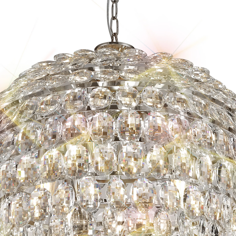 Lightologist Conifer 54cm Pendant, 9 Light E14, Polished Chrome/Crystal