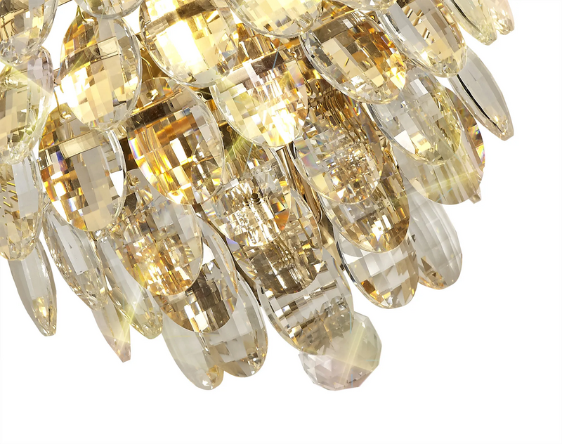 Lightologist Conifer Wall Lamp, 1 Light E14, French Gold/Crystal